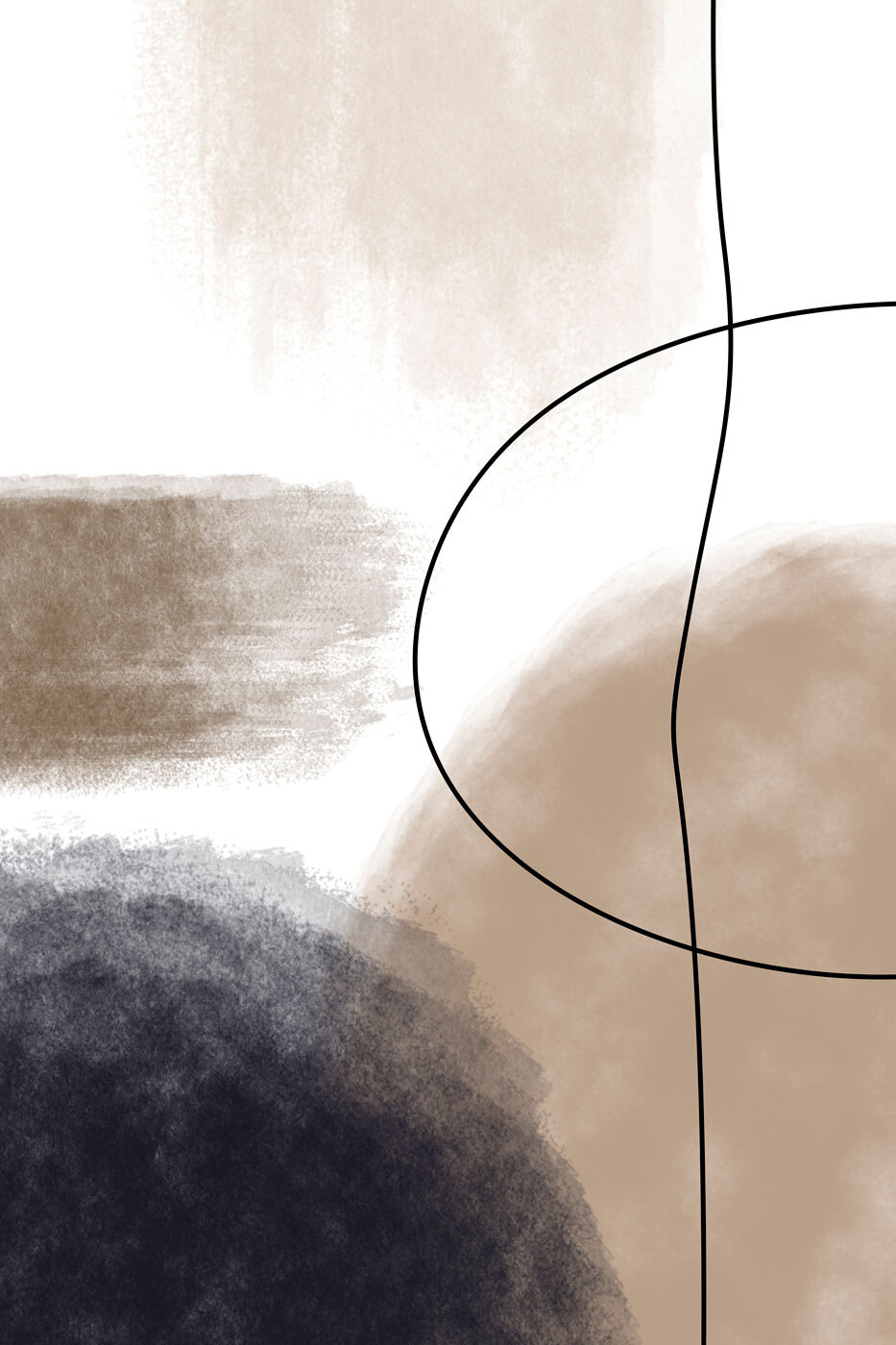 Linie zwischen Farbflecken — ganzes Design