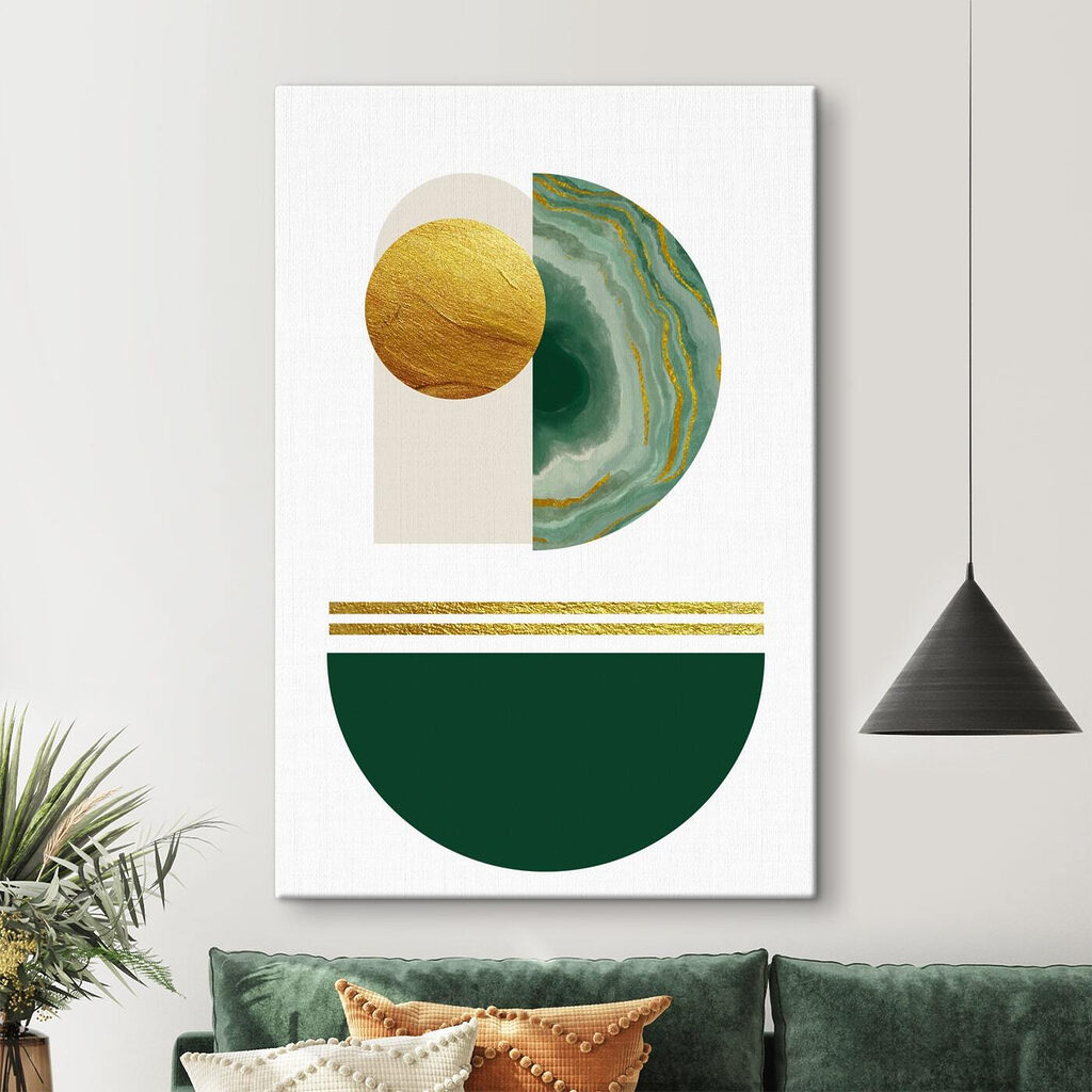 Halbe Welt in Grün in einem Interieur
