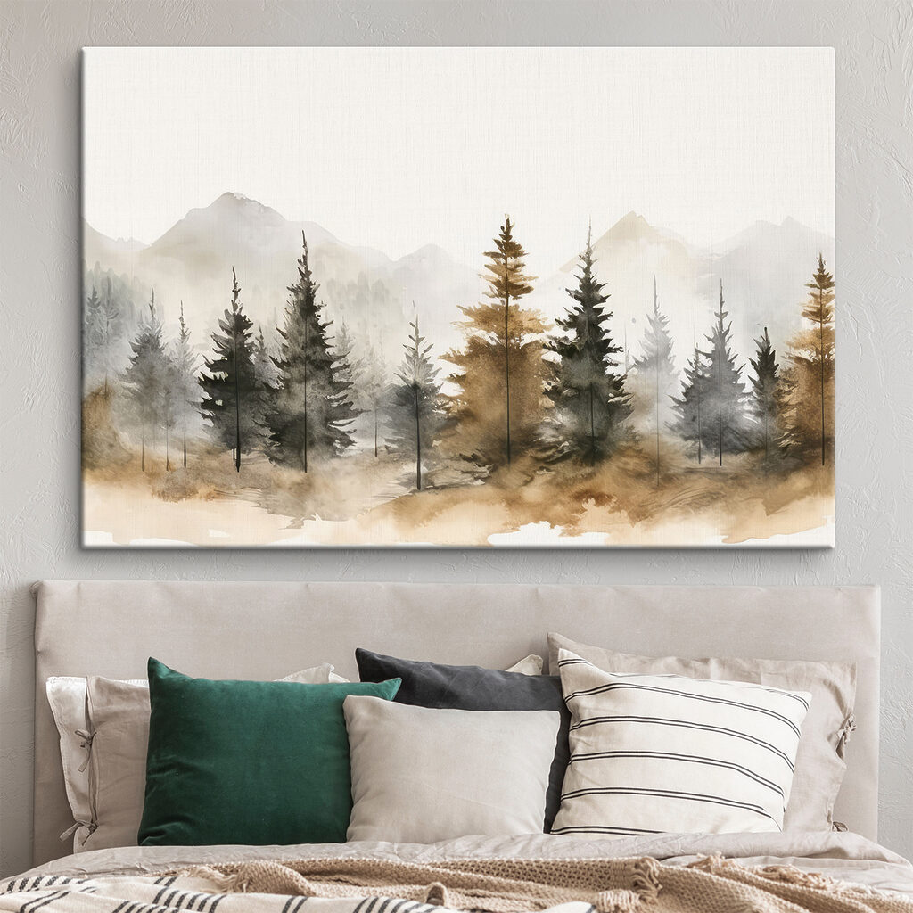 Lichtung zwischen Tannen in einem Interieur