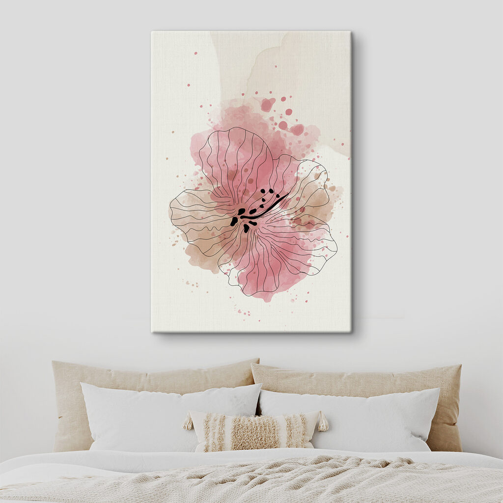 Rosa Blüte in Konturlinien — Interieur 2