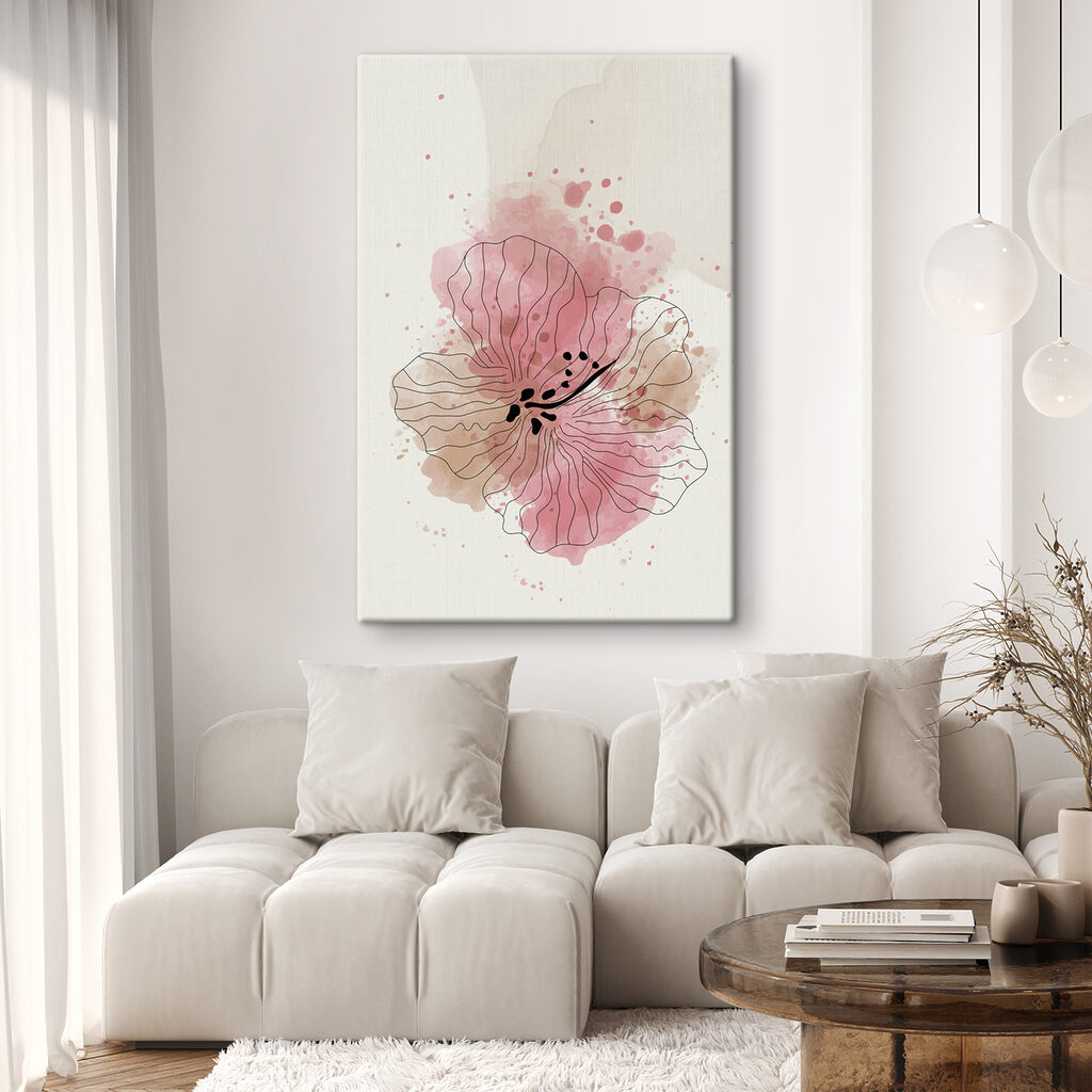 Rosa Blüte in Konturlinien — Interieur 3