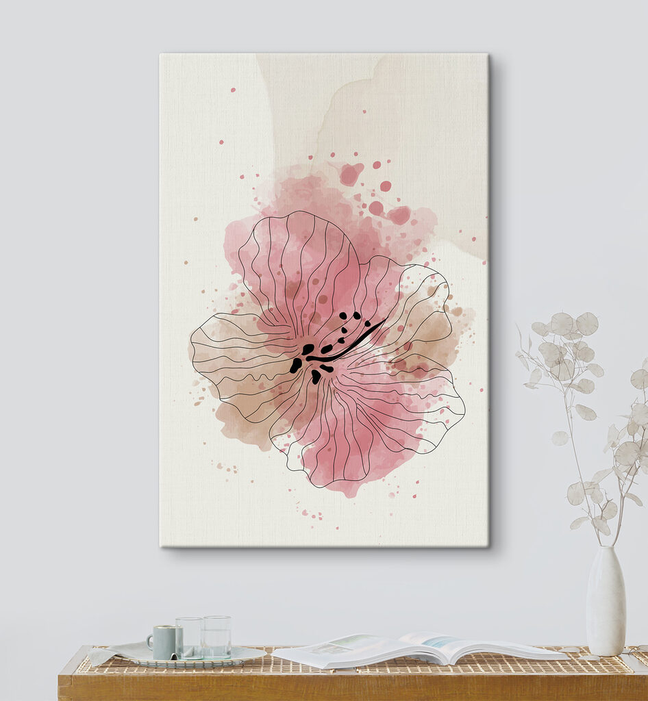 Rosa Blüte in Konturlinien — Interieur 1
