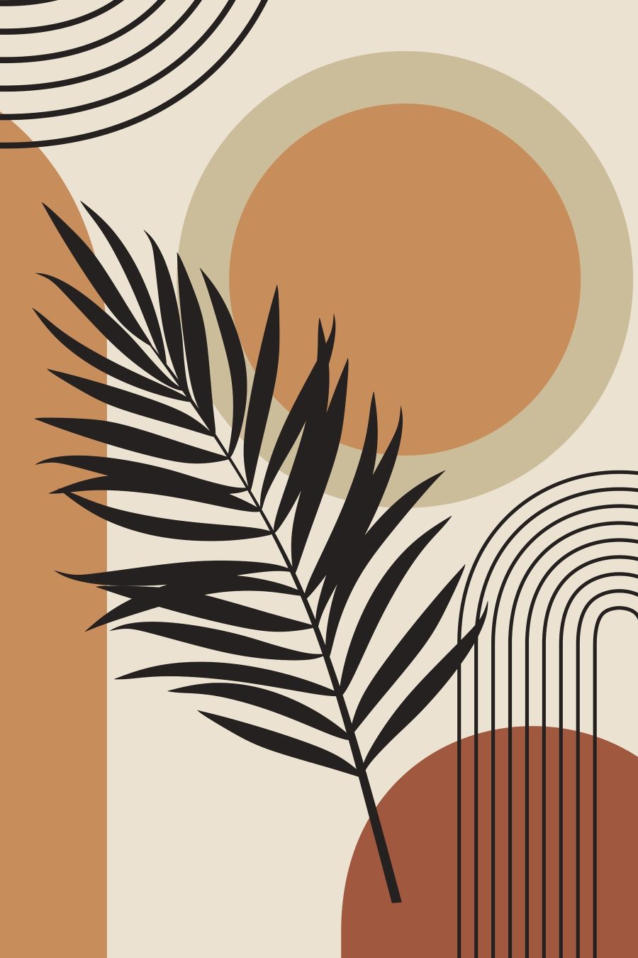 Palmwedel unter der Sonne — ganzes Design