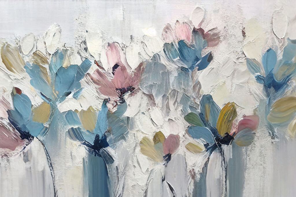 Blumen in dicken Farbstrichen — ganzes Design