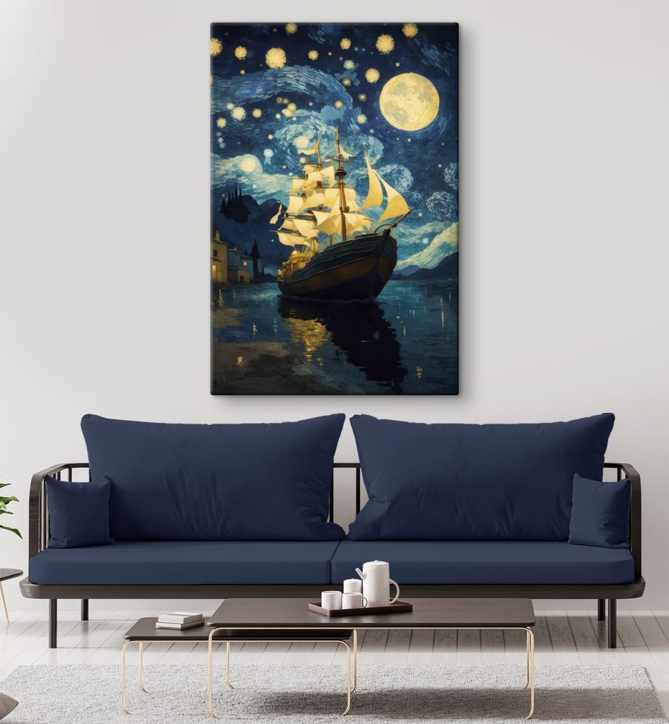 Segelschiff im Mondschein — Interieur 3