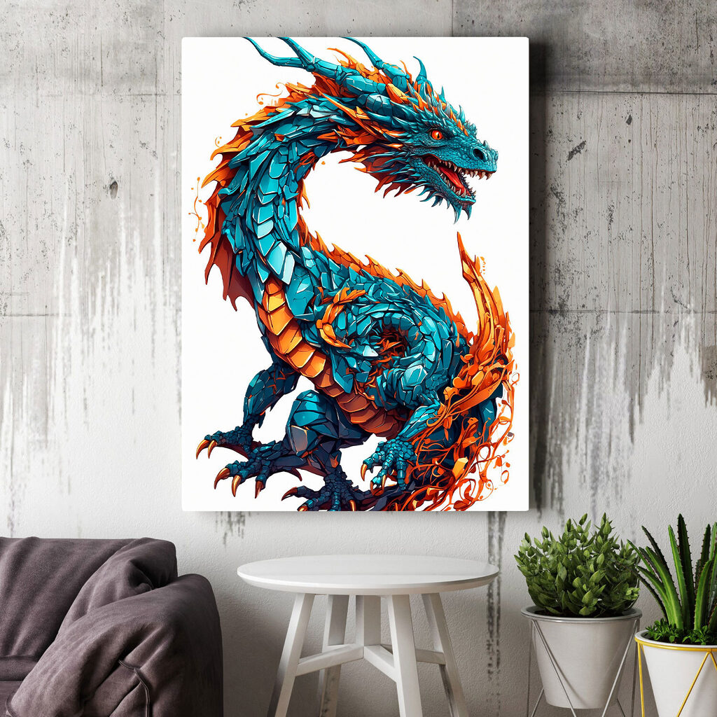 Drache in Blau-Orange — Interieur 1