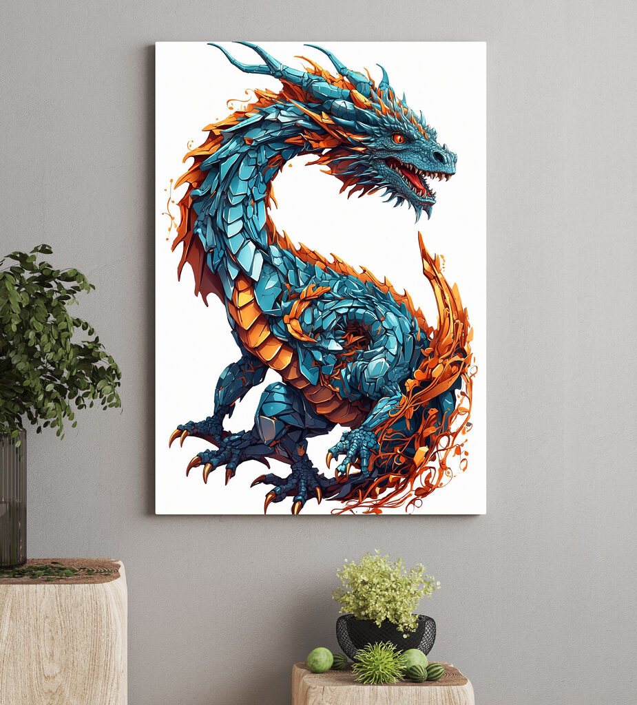 Drache in Blau-Orange — Interieur 3