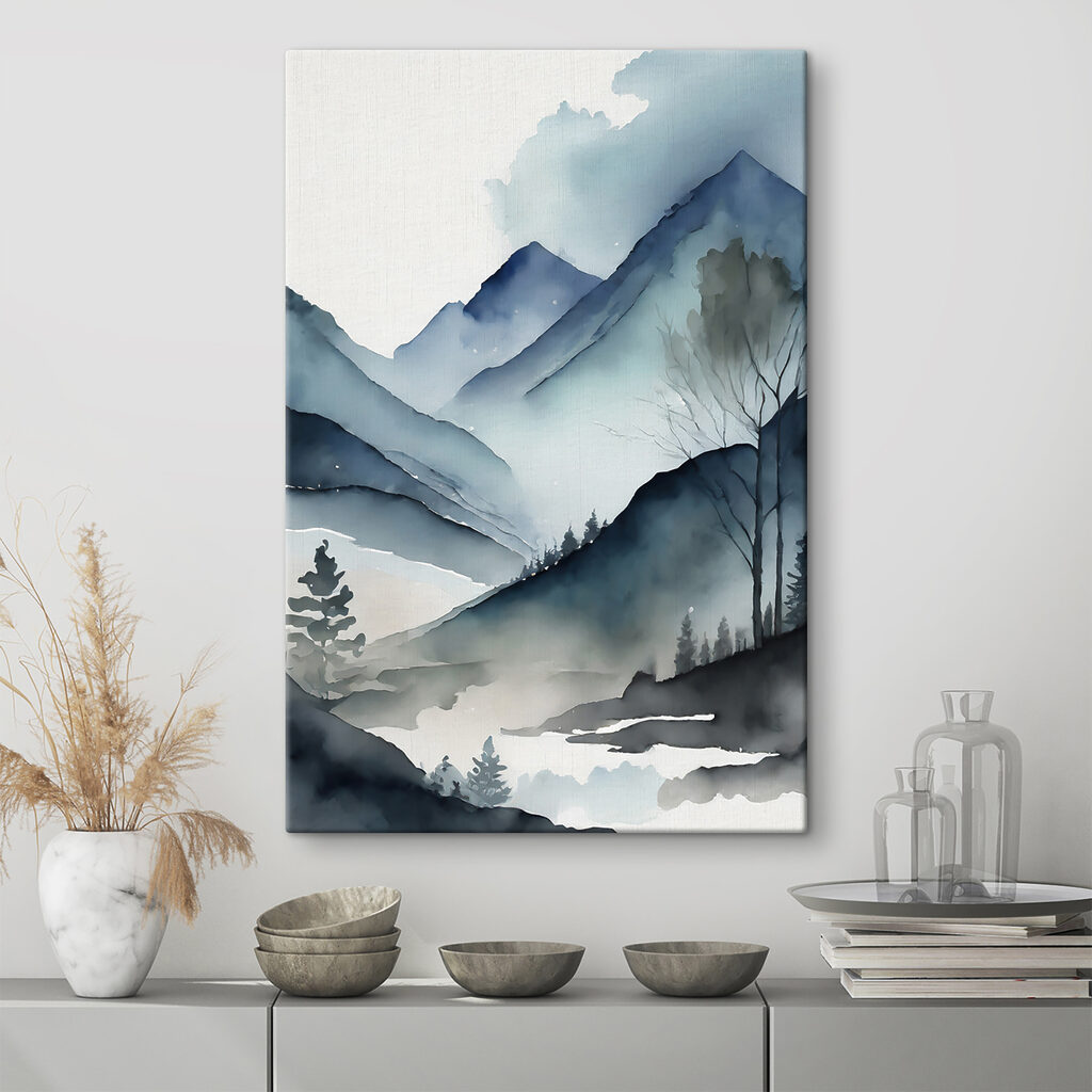Nebelberge in Aquarell — Interieur 1