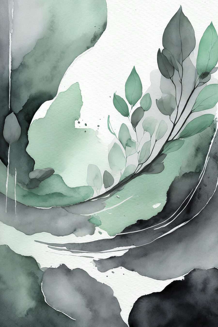 Pflanze in Aquarell — ganzes Design