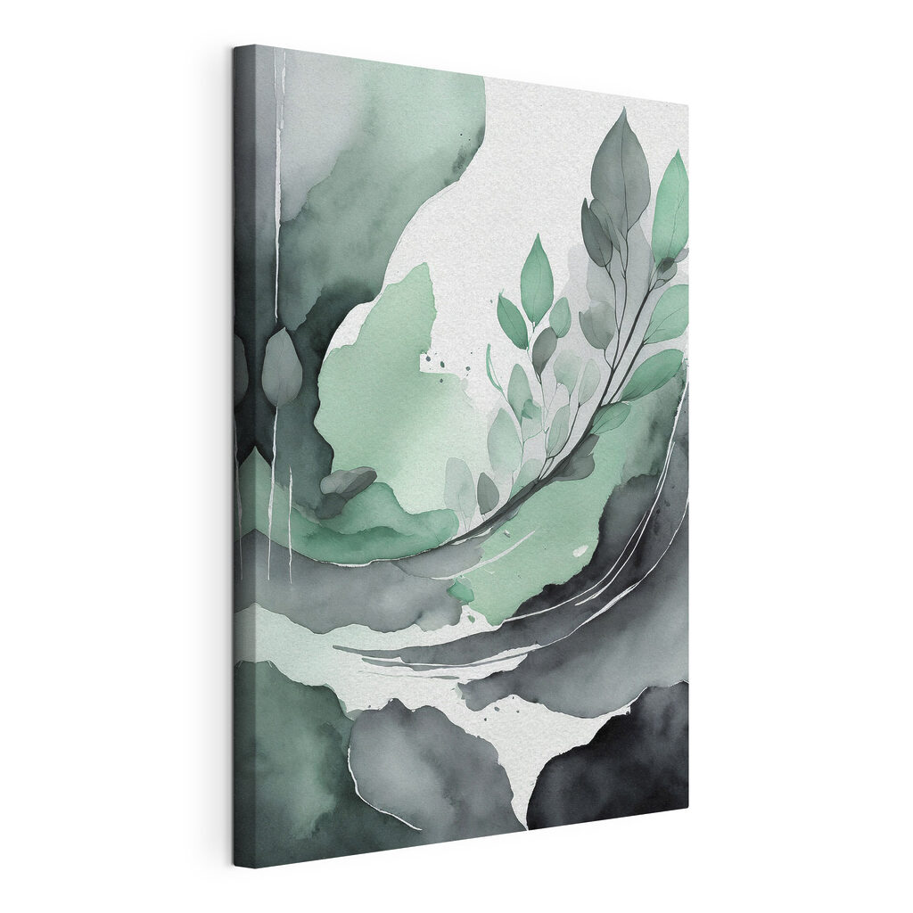 Pflanze in Aquarell, gespannte Leinwand mit umlaufender Kante