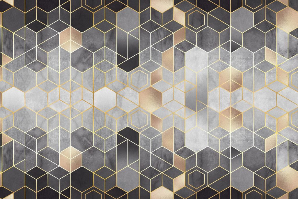 Sechsecke mit Tiefe — ganzes Design