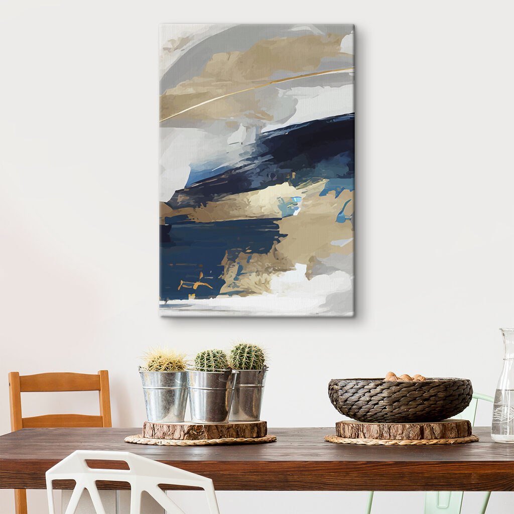 Blau zwischen goldenen Pinselspuren — Interieur 3