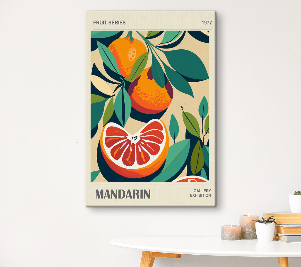 Mandarinen zwischen dunklen Blättern — Interieur 1