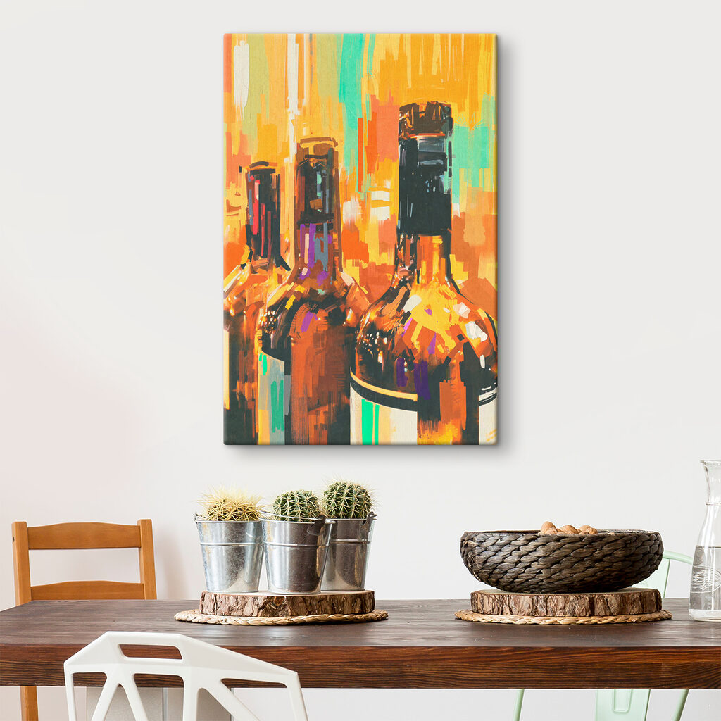 Flaschen vor buntem Grund — Interieur 2