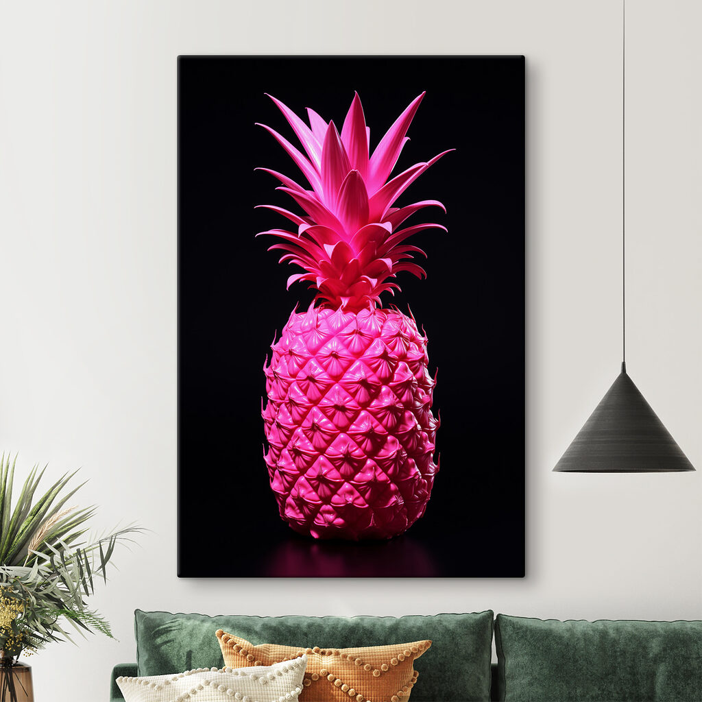 Rosa Ananas auf Schwarz — Interieur 1