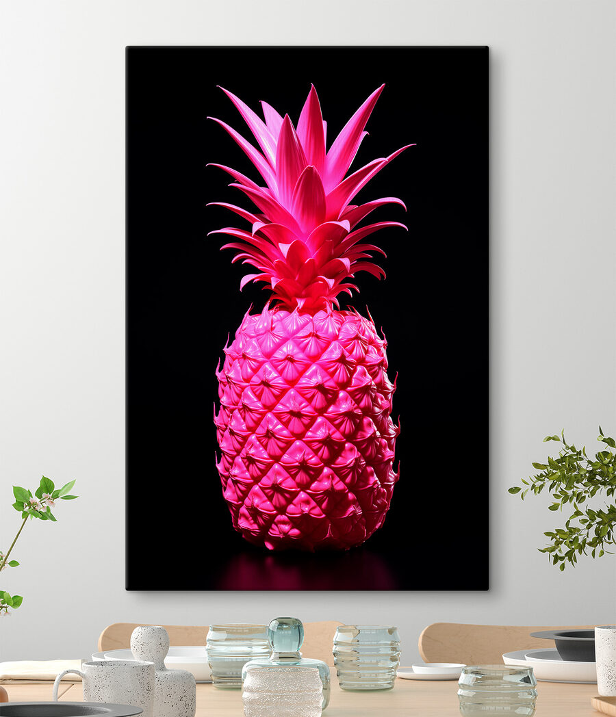 Rosa Ananas auf Schwarz — Interieur 2
