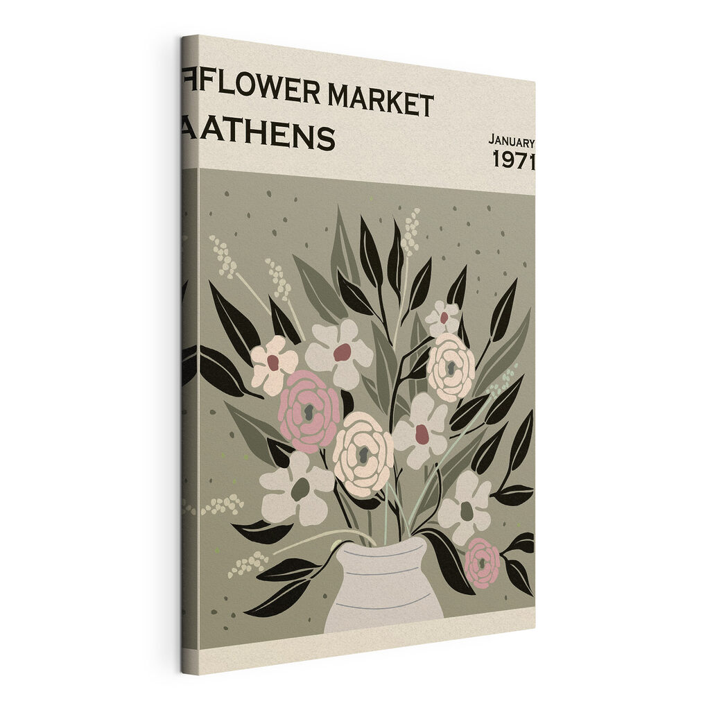 Blumenmarkt Athen, gespannte Leinwand mit umlaufender Kante