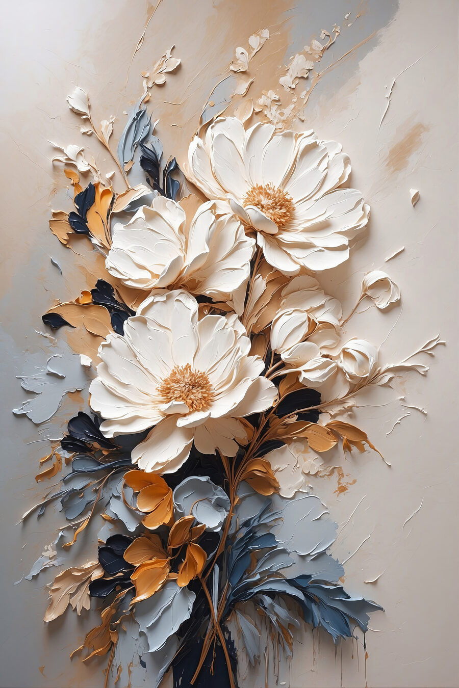 Blüten in gebrochenen Strichen — ganzes Design