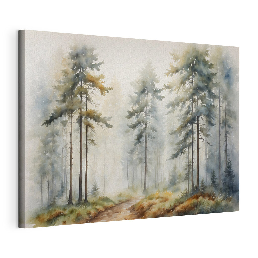 Nebelwald in Aquarell — Produktansicht