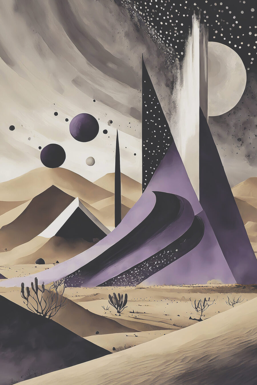 Lila-weiße Wüste — ganzes Design