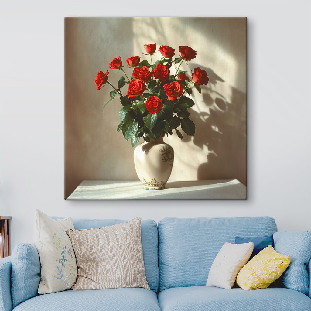 Vase mit roten Rosen — Interieur 1
