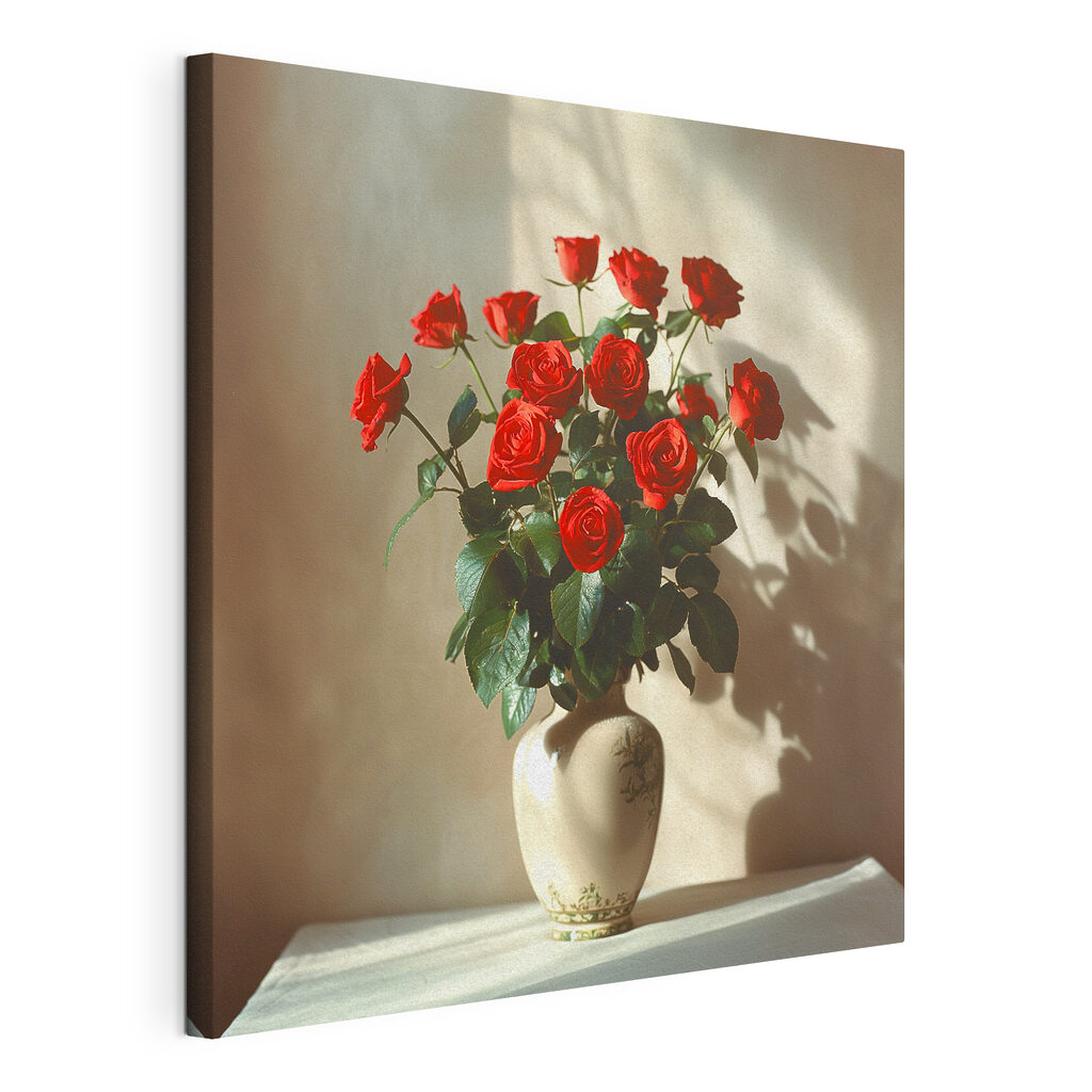 Vase mit roten Rosen — Produktansicht