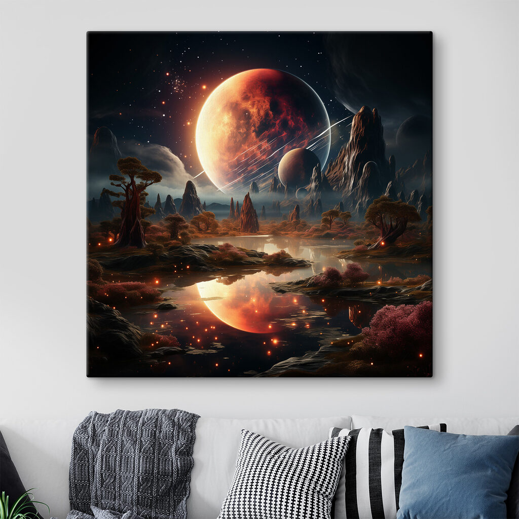 Planet über spiegelndem Wasser — Interieur 3