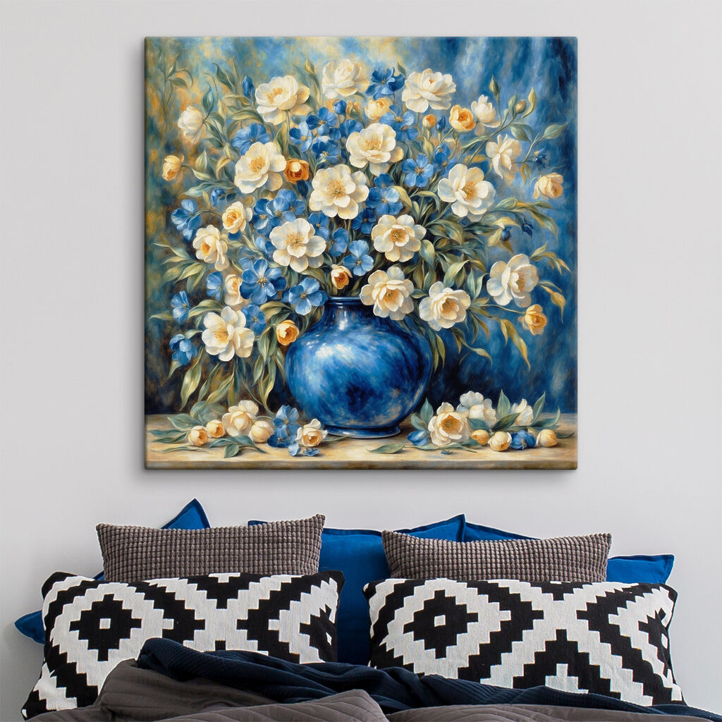 Strauß in blauer Vase — Interieur 2