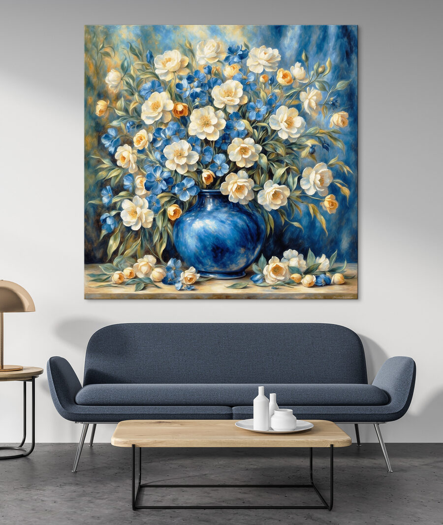 Strauß in blauer Vase — Interieur 1