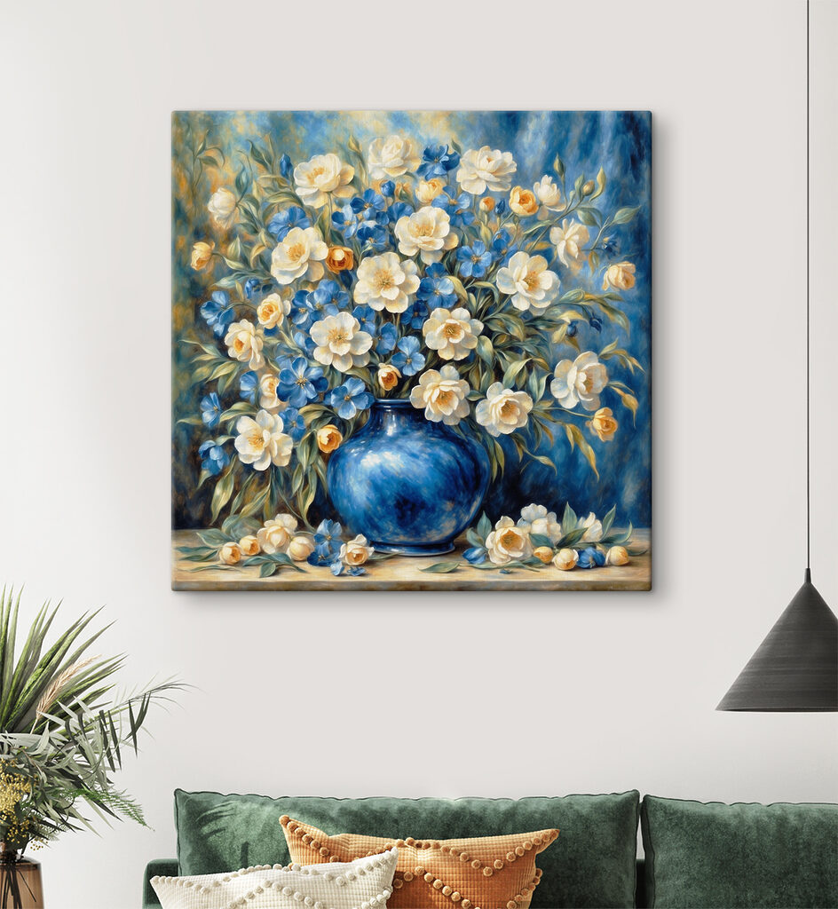 Strauß in blauer Vase — Interieur 3
