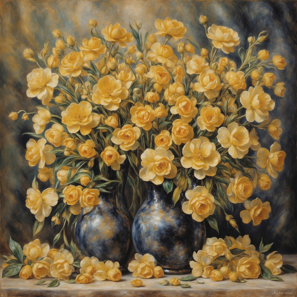 Gelber Blumenstrauß — ganzes Design