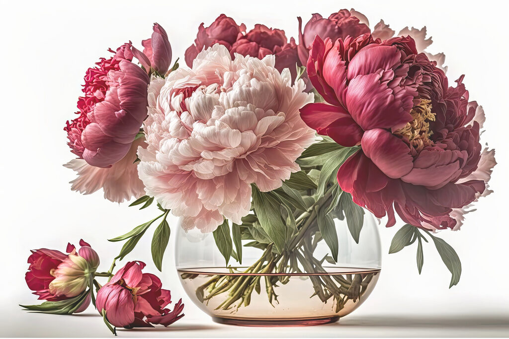 Rosa und weiße Blumen — ganzes Design