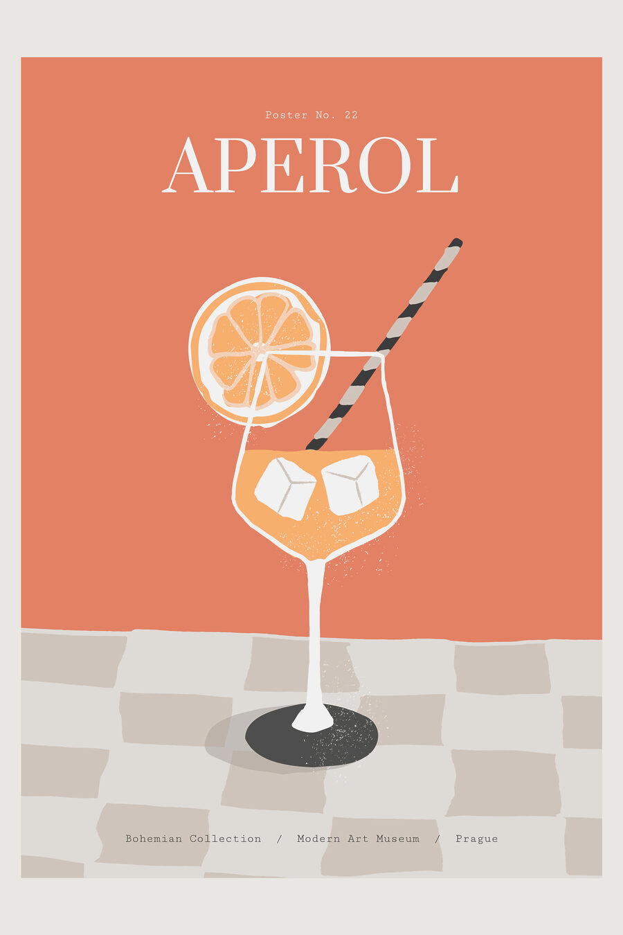 Aperitif mit Zitrusscheibe — ganzes Design