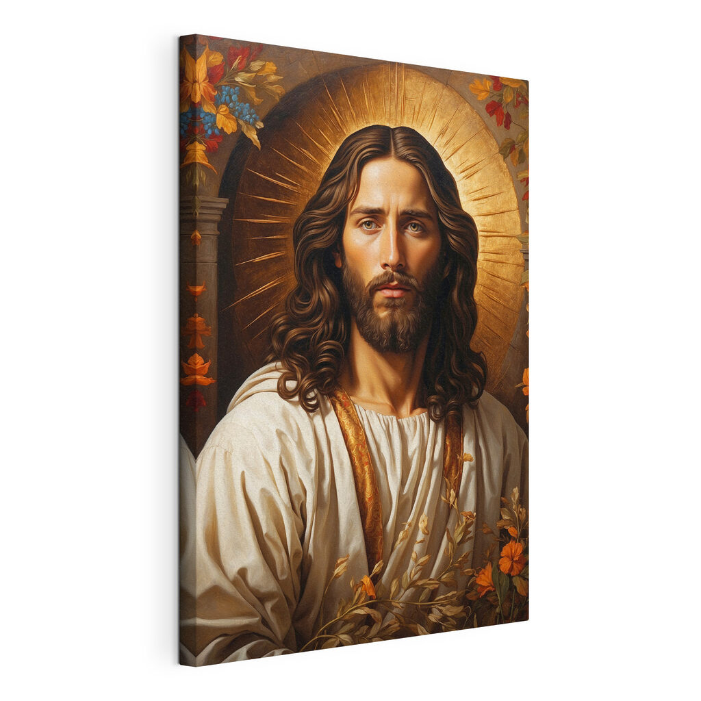 Jesus mit goldenem Heiligenschein — Produktansicht