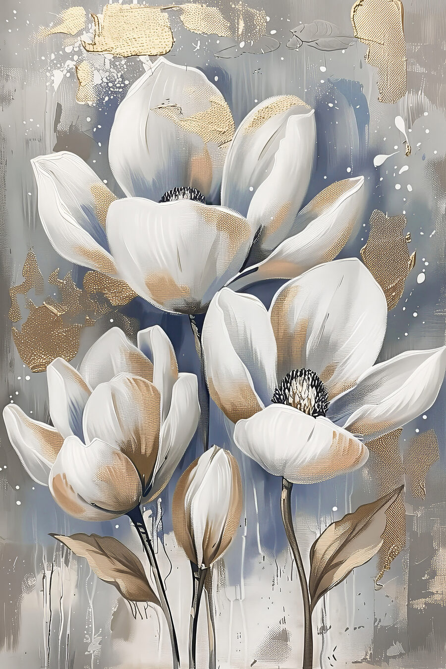 Leuchtende weiße Blüten — ganzes Design