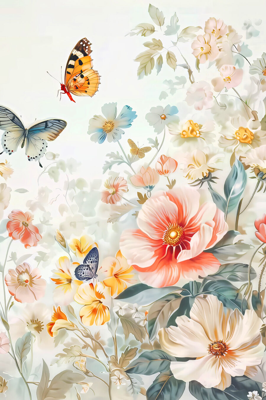 Schmetterlinge im Garten — ganzes Design