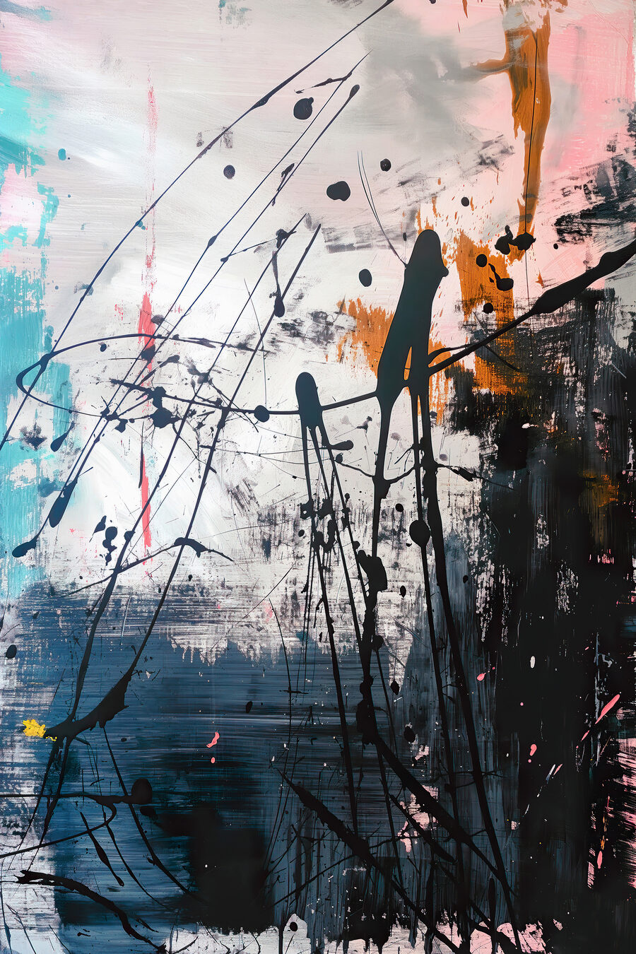Farbspritzer und Linien — ganzes Design