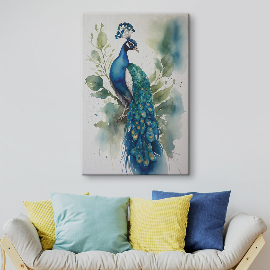 Pfau in zarten Aquarelltönen — Interieur 2