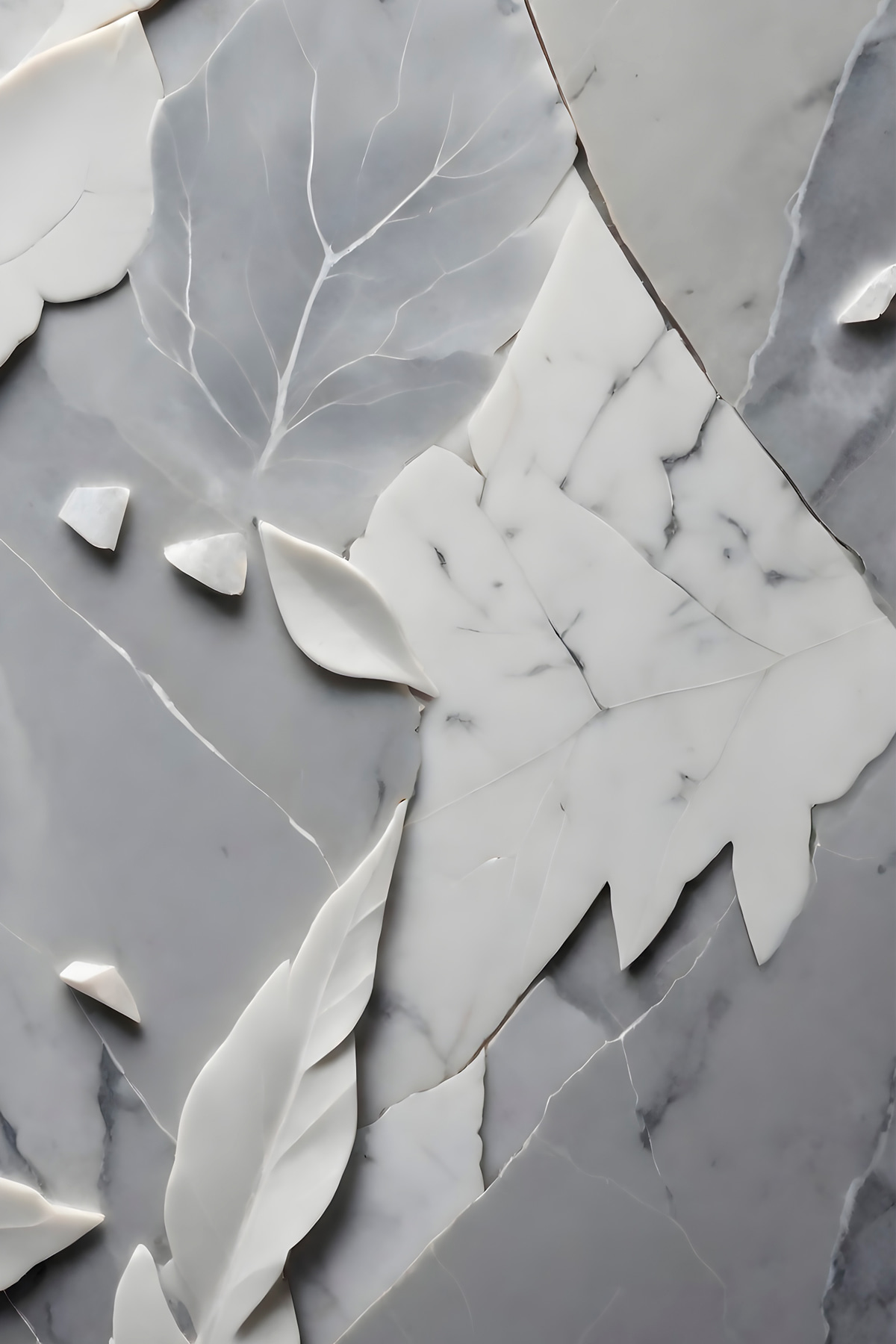 Blatt auf Marmoroptik — ganzes Design