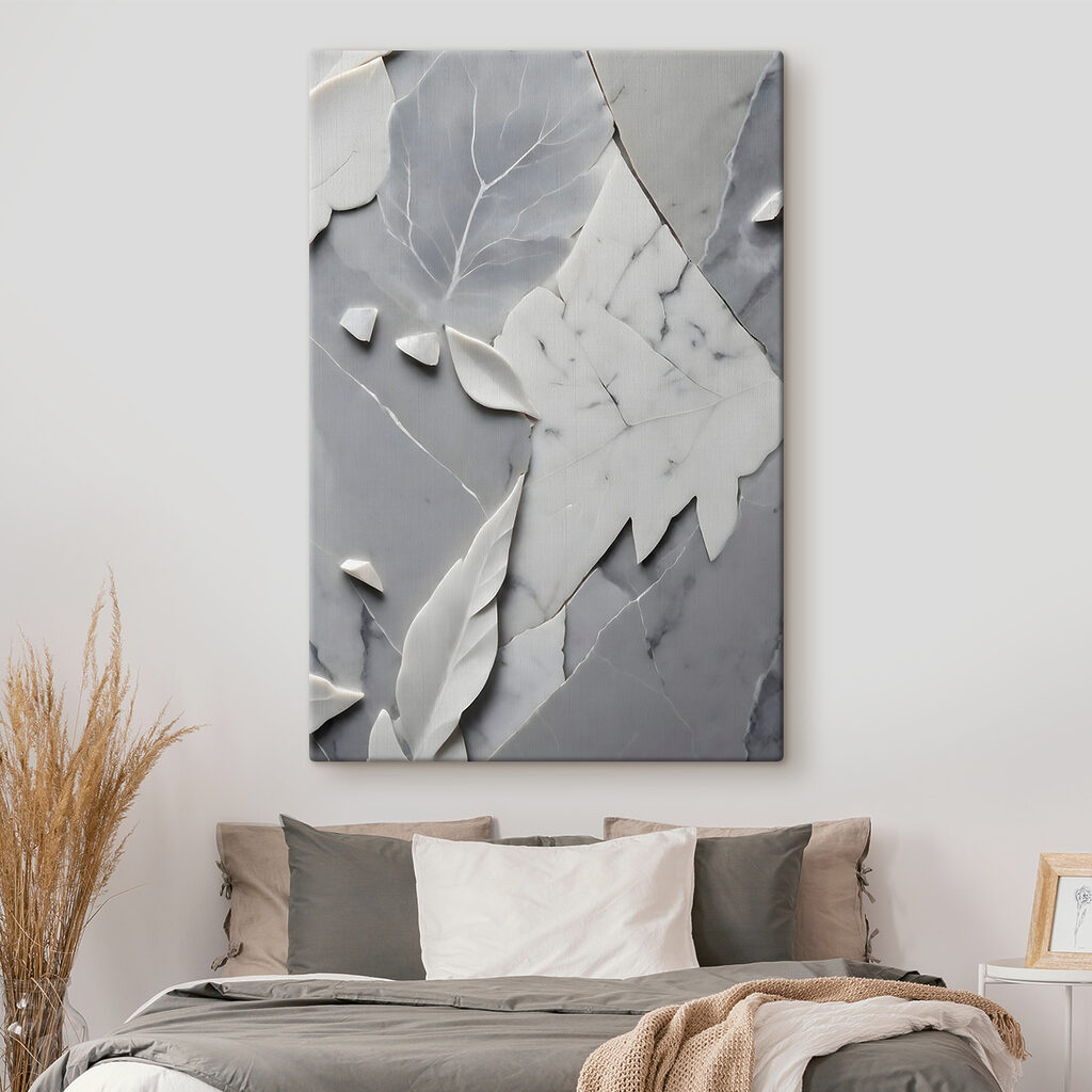 Blatt auf Marmoroptik — Interieur 1