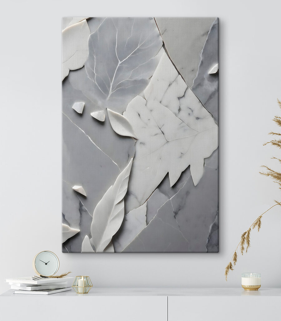 Blatt auf Marmoroptik — Interieur 2
