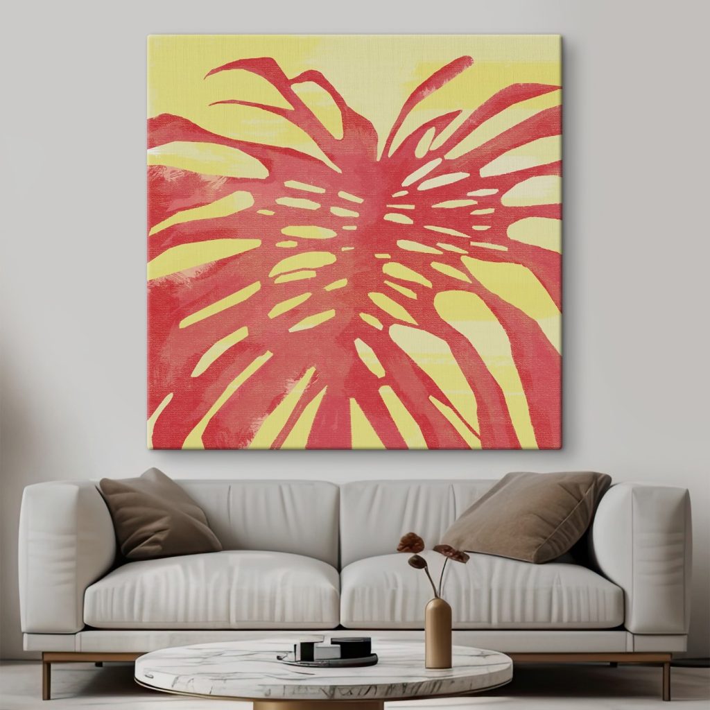 Rotes Blatt auf Gelb — Interieur 2