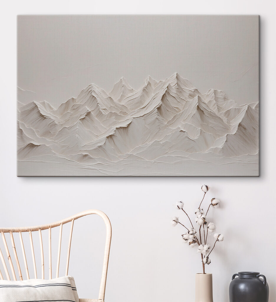 Berggipfel in sanften Falten in einem Interieur