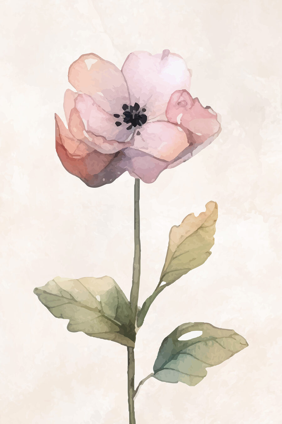 Zartrosa Blüte — ganzes Design