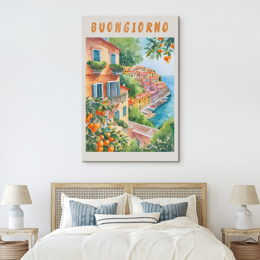 Buongiorno mit Orangen in einem Interieur