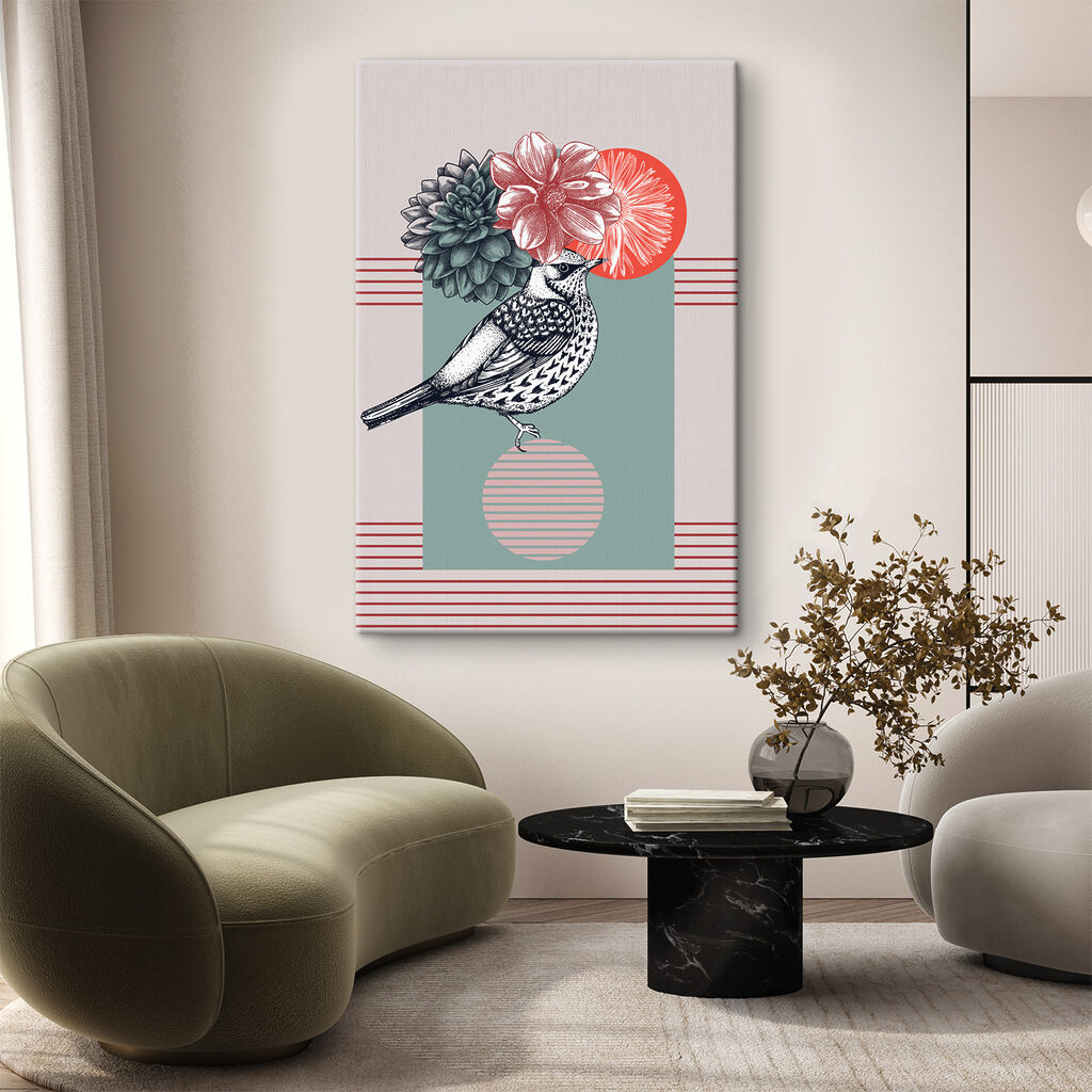 Vogel zwischen Blüten — Interieur 1