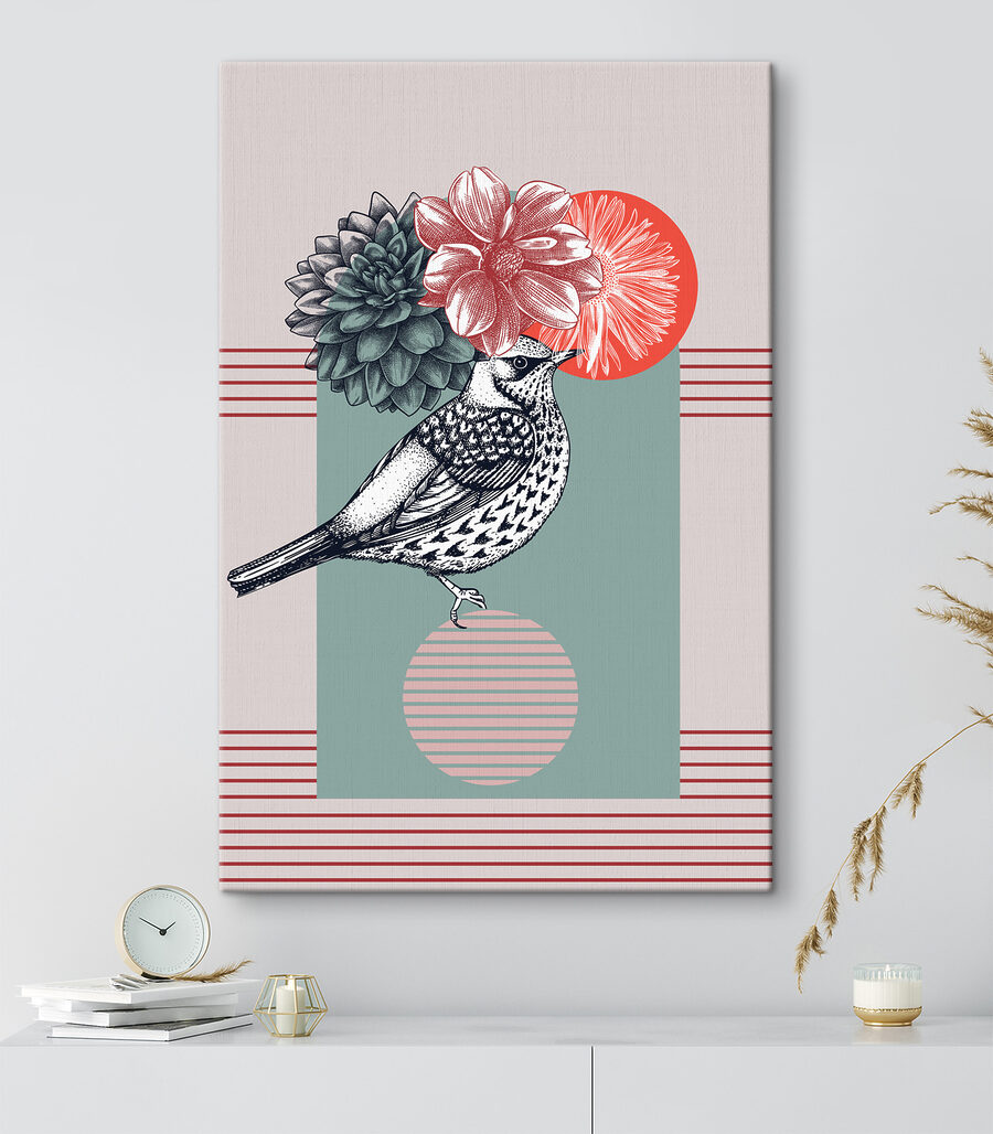 Vogel zwischen Blüten — Interieur 2