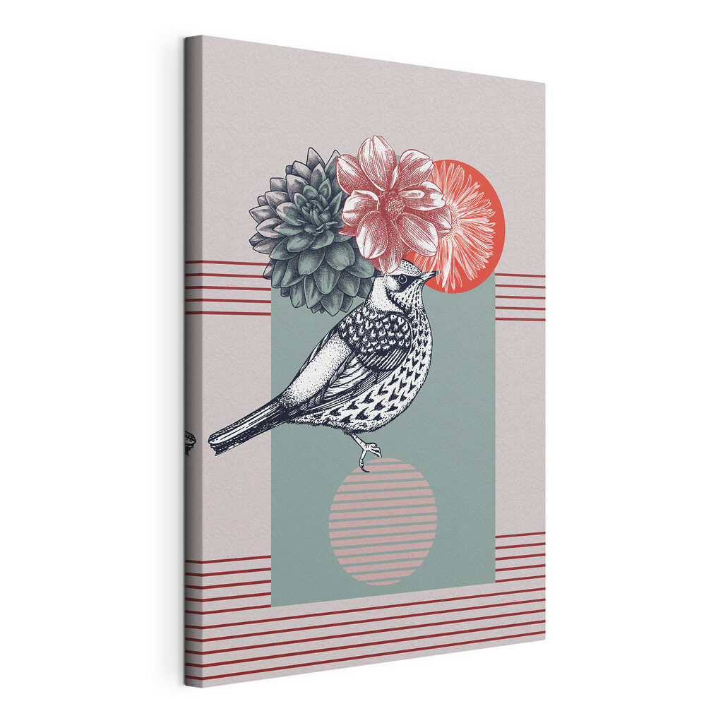 Vogel zwischen Blüten — Produktansicht