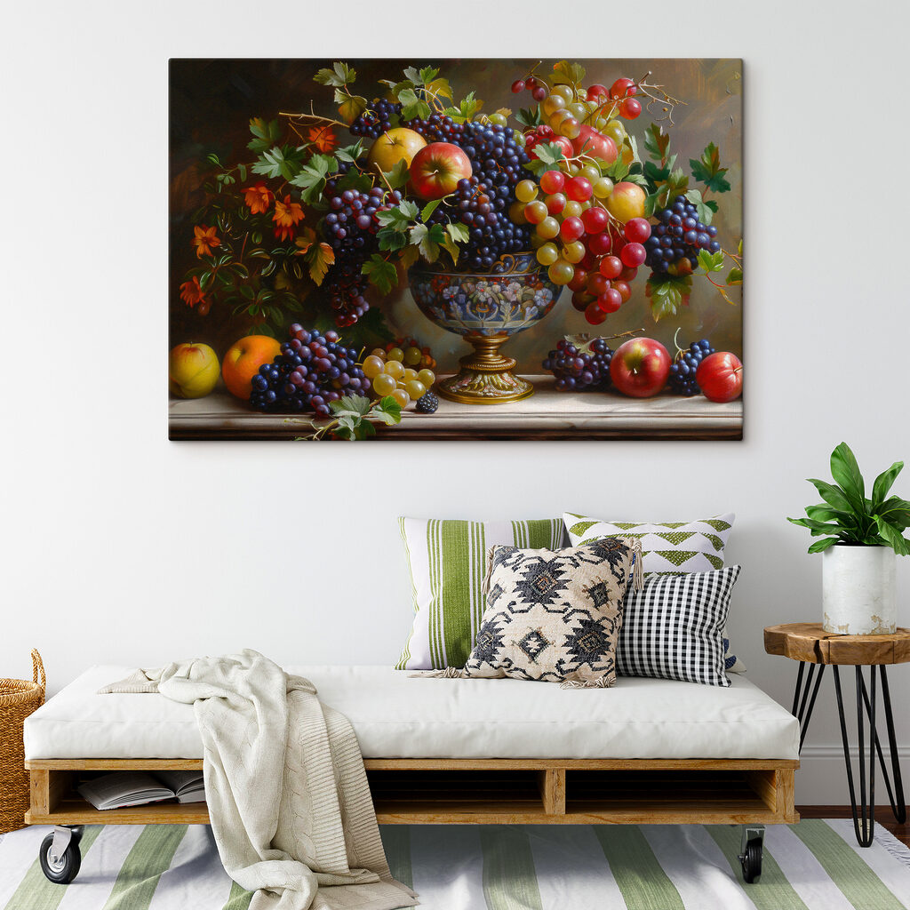 Fülle an Herbstfrüchten in einem Interieur