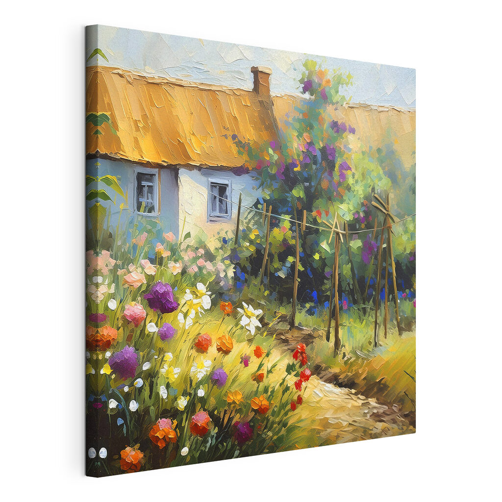 Haus mit Blumengarten — Produktansicht